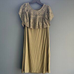 Lane Bryan Plus Size 22/24 Olive Green Summer Dress w/ Pockets!